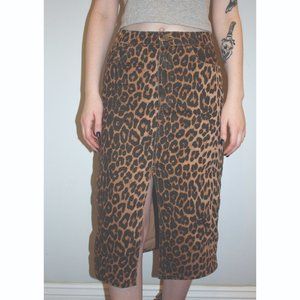 Zara Leopard/Cheetah Print Midi Skirt